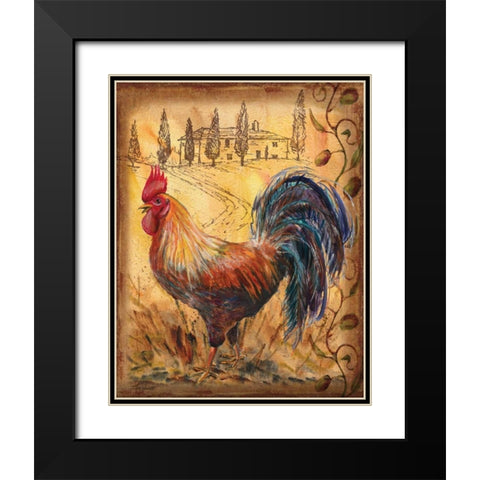 Tuscan Rooster II Black Modern Wood Framed Art Print with Double Matting by Williams, Todd