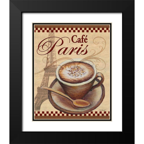 Paris Cafe Black Modern Wood Framed Art Print with Double Matting by Williams, Todd