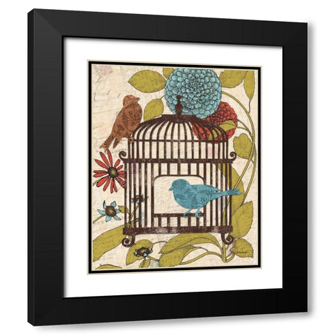 Birds and Blooms IV Black Modern Wood Framed Art Print with Double Matting by Williams, Todd
