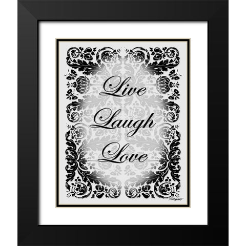 Live Laugh Love Black Modern Wood Framed Art Print with Double Matting by Williams, Todd