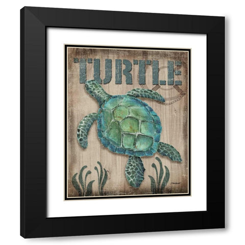 Turtle Black Modern Wood Framed Art Print with Double Matting by Williams, Todd