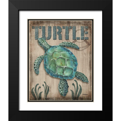 Turtle Black Modern Wood Framed Art Print with Double Matting by Williams, Todd