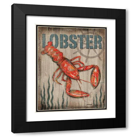 Lobster Black Modern Wood Framed Art Print with Double Matting by Williams, Todd