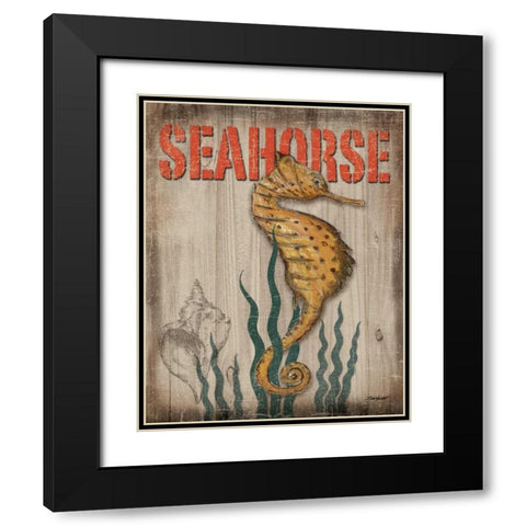 Seahorse Black Modern Wood Framed Art Print with Double Matting by Williams, Todd