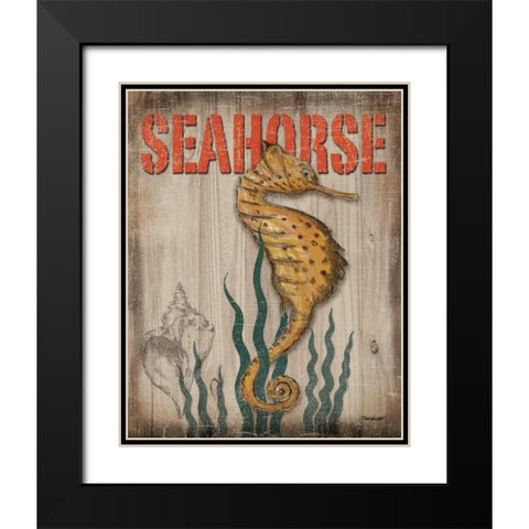 Seahorse Black Modern Wood Framed Art Print with Double Matting by Williams, Todd