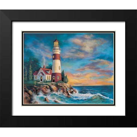 Lighthouse Black Modern Wood Framed Art Print with Double Matting by Williams, Todd