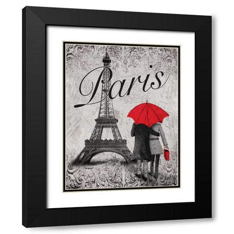 Strolling Paris I Black Modern Wood Framed Art Print with Double Matting by Williams, Todd