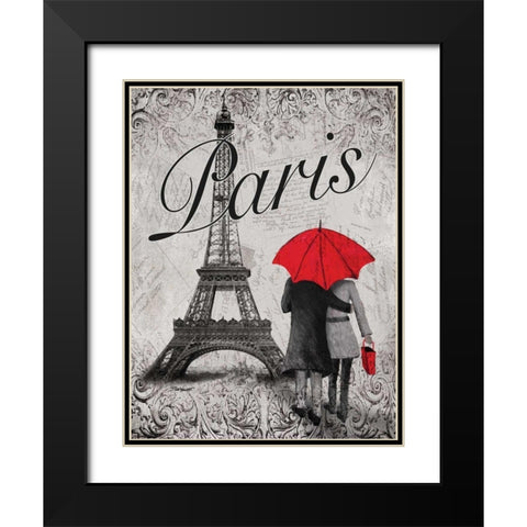 Strolling Paris I Black Modern Wood Framed Art Print with Double Matting by Williams, Todd