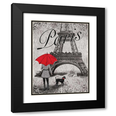 Strolling Paris II Black Modern Wood Framed Art Print with Double Matting by Williams, Todd