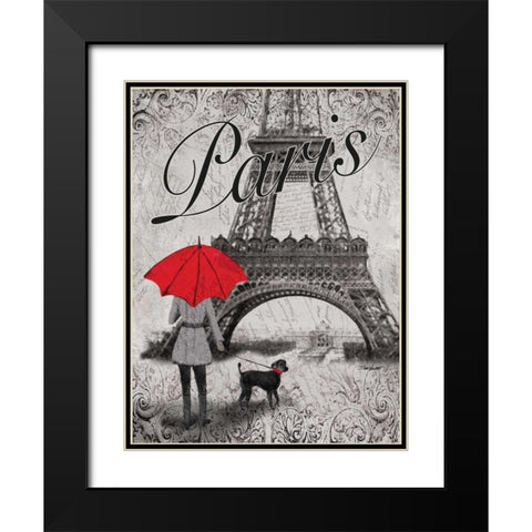 Strolling Paris II Black Modern Wood Framed Art Print with Double Matting by Williams, Todd