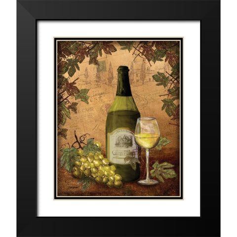 White Wine Black Modern Wood Framed Art Print with Double Matting by Williams, Todd