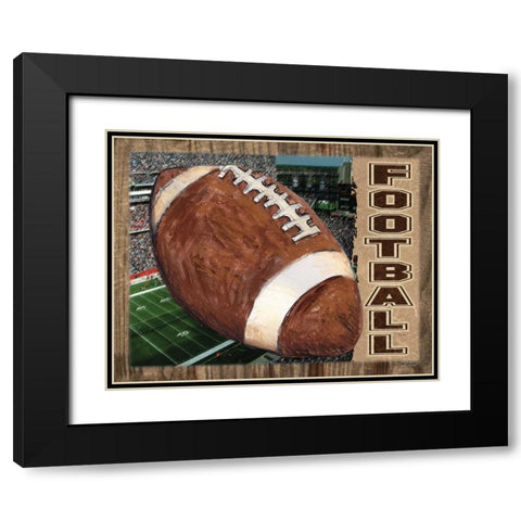 Football Black Modern Wood Framed Art Print with Double Matting by Williams, Todd