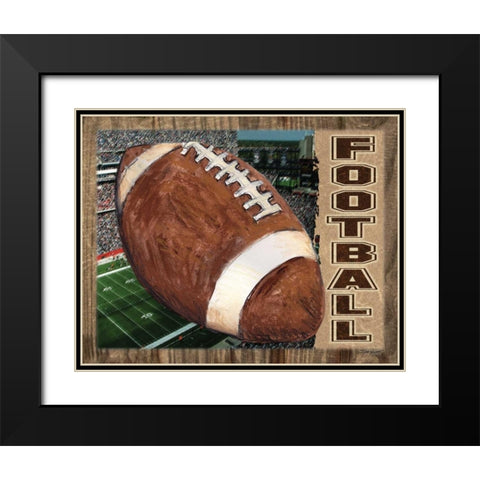 Football Black Modern Wood Framed Art Print with Double Matting by Williams, Todd