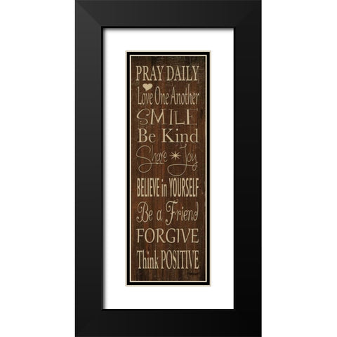 Words to Live By I Black Modern Wood Framed Art Print with Double Matting by Williams, Todd