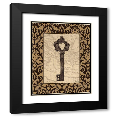 Old World Key II Black Modern Wood Framed Art Print with Double Matting by Williams, Todd