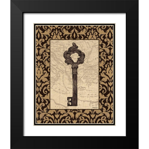 Old World Key II Black Modern Wood Framed Art Print with Double Matting by Williams, Todd