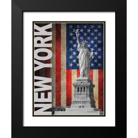New York Black Modern Wood Framed Art Print with Double Matting by Williams, Todd