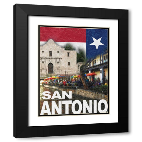 San Antonio Black Modern Wood Framed Art Print with Double Matting by Williams, Todd