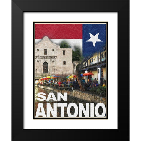 San Antonio Black Modern Wood Framed Art Print with Double Matting by Williams, Todd