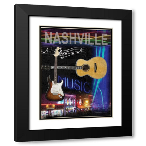 Nashville Black Modern Wood Framed Art Print with Double Matting by Williams, Todd