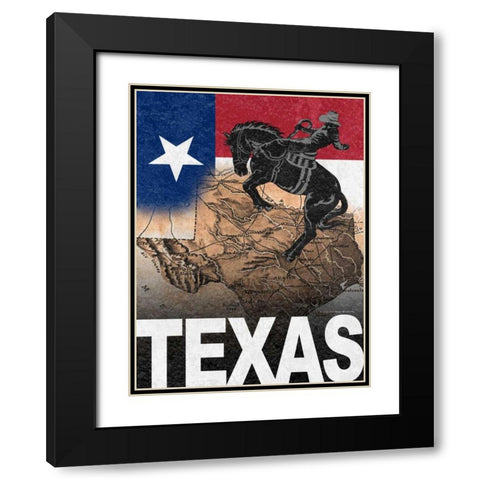Texas Black Modern Wood Framed Art Print with Double Matting by Williams, Todd