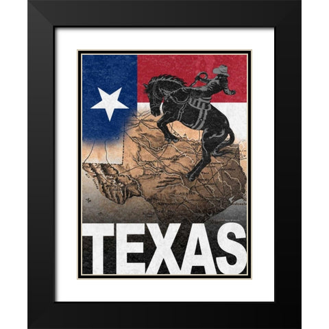 Texas Black Modern Wood Framed Art Print with Double Matting by Williams, Todd