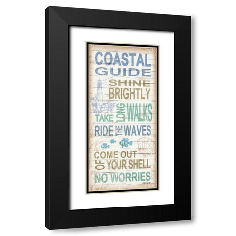 Coastal Guide Black Modern Wood Framed Art Print with Double Matting by Williams, Todd