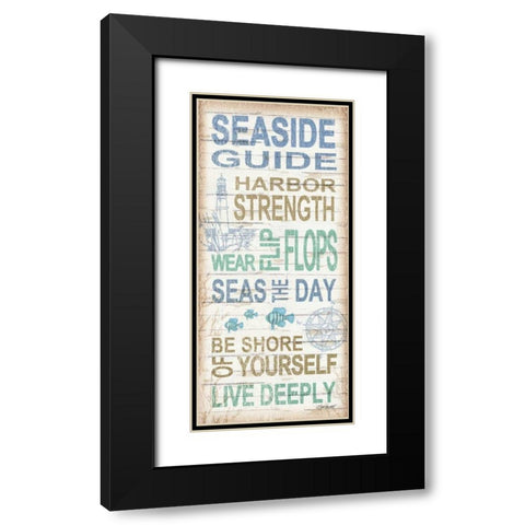 Seaside Guide Black Modern Wood Framed Art Print with Double Matting by Williams, Todd