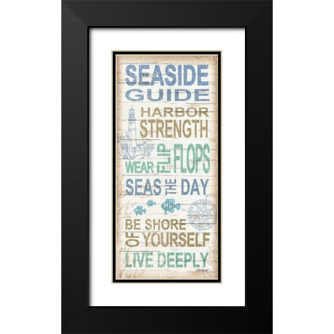Seaside Guide Black Modern Wood Framed Art Print with Double Matting by Williams, Todd