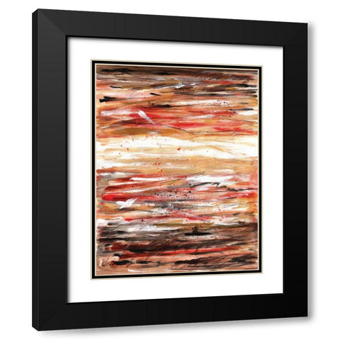 Spice Tones Align I Black Modern Wood Framed Art Print with Double Matting by Williams, Todd