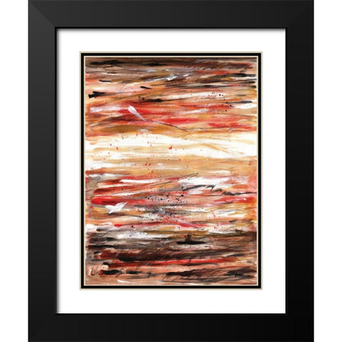 Spice Tones Align I Black Modern Wood Framed Art Print with Double Matting by Williams, Todd