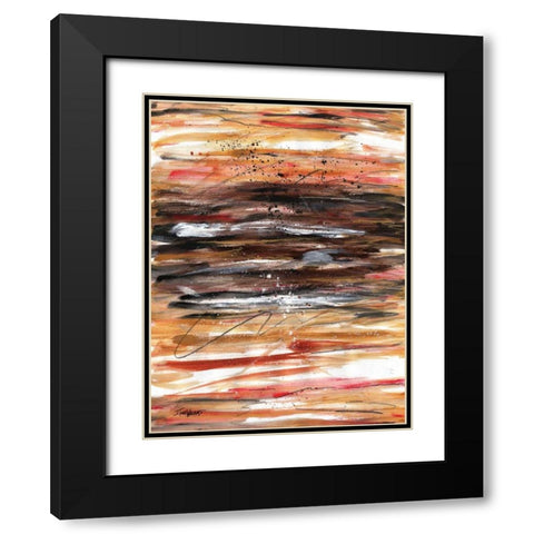 Spice Tones Align II Black Modern Wood Framed Art Print with Double Matting by Williams, Todd