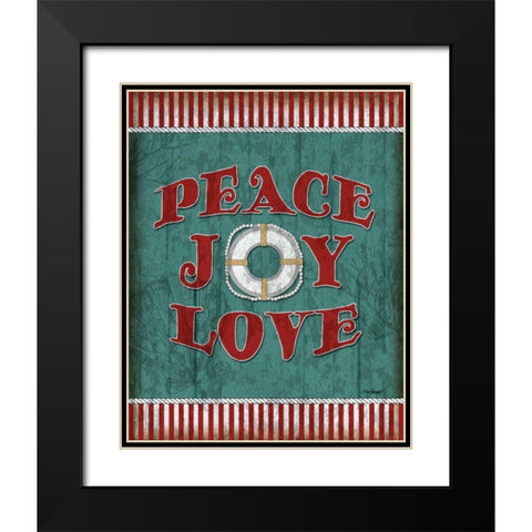Peace Joy Love Black Modern Wood Framed Art Print with Double Matting by Williams, Todd