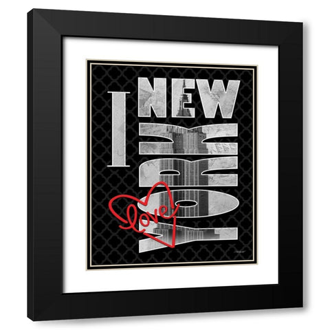 I Love NY Black Modern Wood Framed Art Print with Double Matting by Williams, Todd