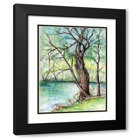 The Banks of Shoal Creek Black Modern Wood Framed Art Print with Double Matting by Williams, Todd