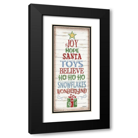 Christmas Tree Sign Black Modern Wood Framed Art Print with Double Matting by Williams, Todd