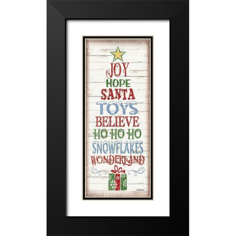 Christmas Tree Sign Black Modern Wood Framed Art Print with Double Matting by Williams, Todd