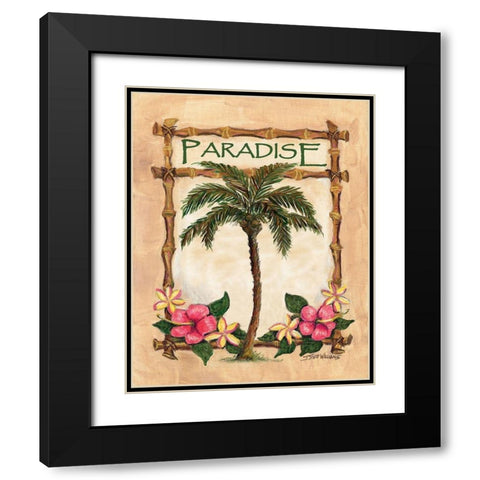 Paradise Palm Black Modern Wood Framed Art Print with Double Matting by Williams, Todd