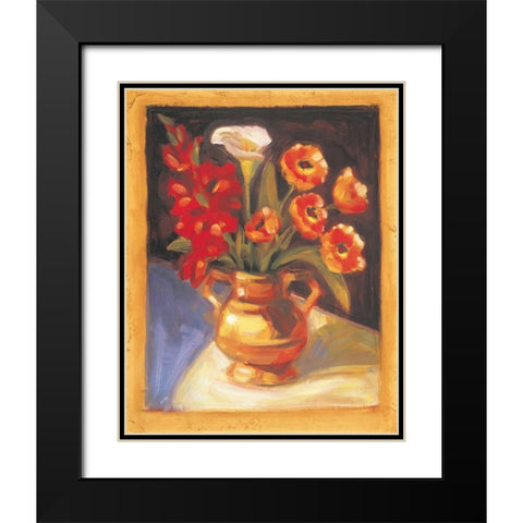 Poppy and Calla Lily Black Modern Wood Framed Art Print with Double Matting by Waldron, Sarah