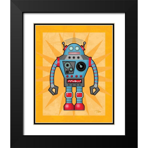 Robot I Black Modern Wood Framed Art Print with Double Matting by Woo, Teresa