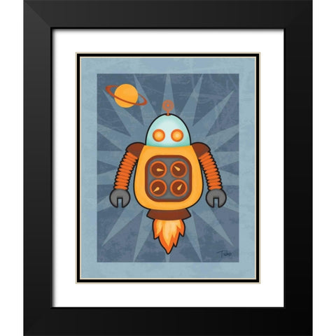 Robot III Black Modern Wood Framed Art Print with Double Matting by Woo, Teresa