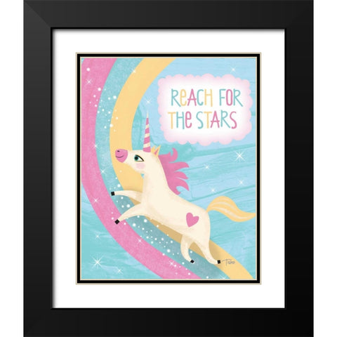 Unicorn III Black Modern Wood Framed Art Print with Double Matting by Woo, Teresa