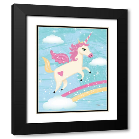 Unicorn IV Black Modern Wood Framed Art Print with Double Matting by Woo, Teresa