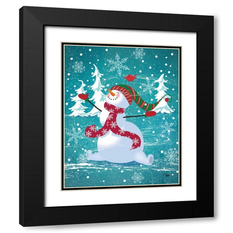 Frosty and Fab III Black Modern Wood Framed Art Print with Double Matting by Woo, Teresa