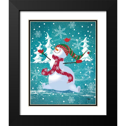 Frosty and Fab III Black Modern Wood Framed Art Print with Double Matting by Woo, Teresa