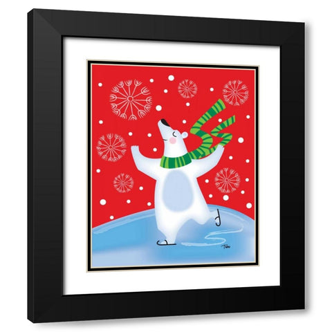 Polar Bear Arabesque Black Modern Wood Framed Art Print with Double Matting by Woo, Teresa