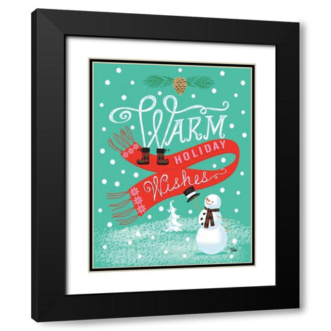 Warm Wishes Black Modern Wood Framed Art Print with Double Matting by Woo, Teresa