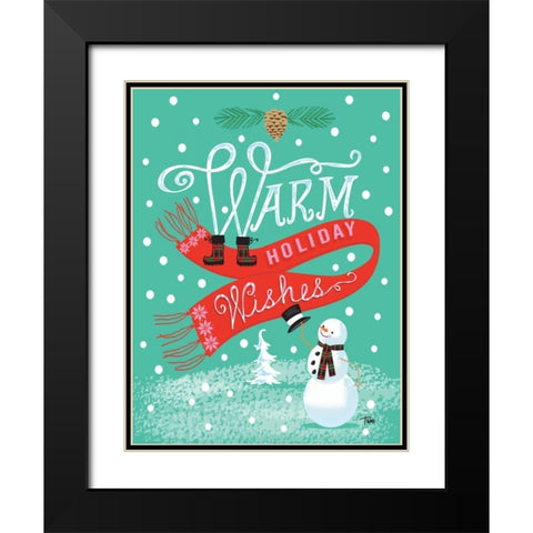 Warm Wishes Black Modern Wood Framed Art Print with Double Matting by Woo, Teresa