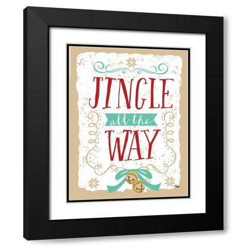 Jingle all the Way Black Modern Wood Framed Art Print with Double Matting by Woo, Teresa