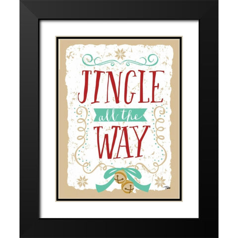Jingle all the Way Black Modern Wood Framed Art Print with Double Matting by Woo, Teresa